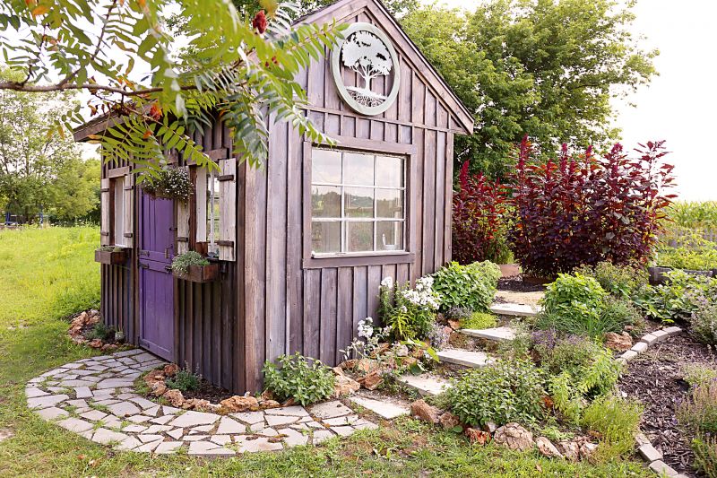 Garden Shed with Landscaping